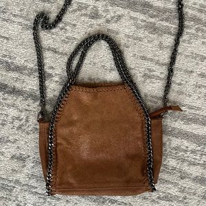 Authentic Italian leather crossbody brown bag
